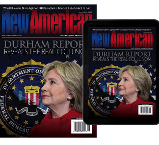 Hillary Clinton in front of US Seal. New America magizine cover